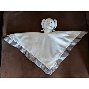 Hallmark Itty Bittys Elephant Baby‎ Security Blanket Grey Satin Trim Lovey Plush